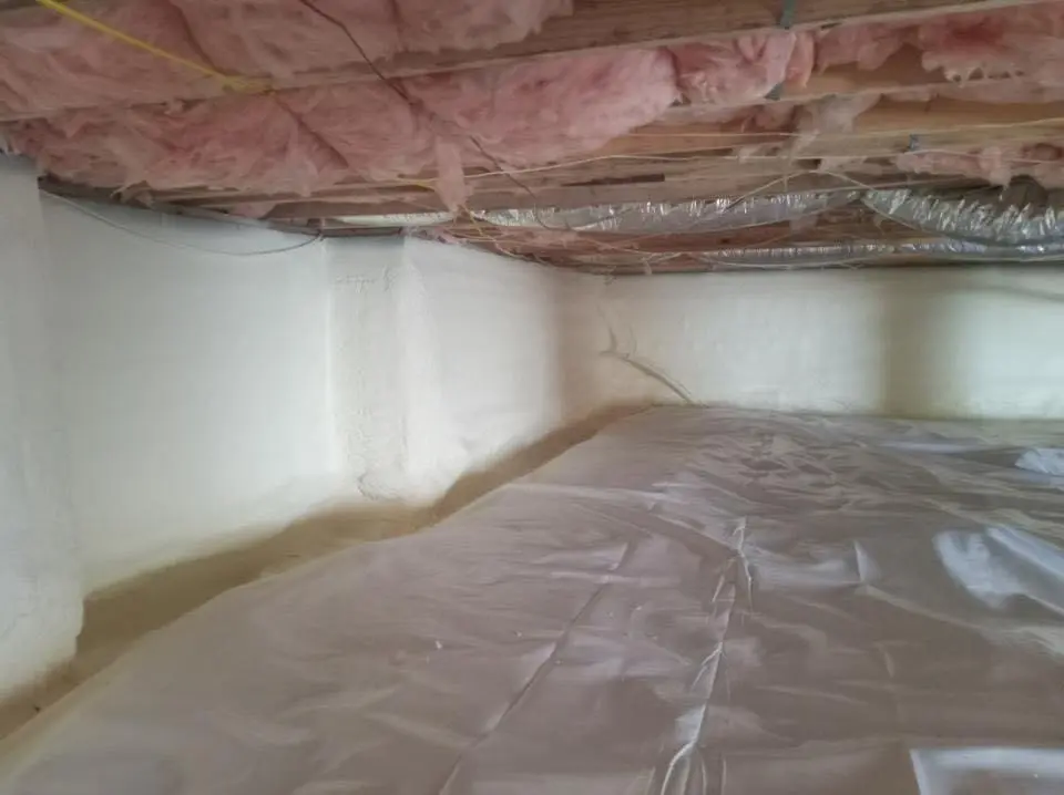 Crawl space encapsulation with closed-cell spray foam for Spray Foam Roofing in Solvay